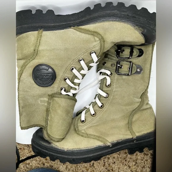 Vintage Wissart Military Canvas Gaiter Double Buckle Army Boot Size 43 - Picture 7 of 16